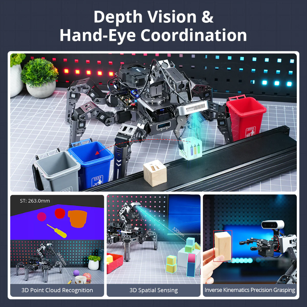 Hiwonder ROSpider Hexapod Robot | NVIDIA Jetson Nano 4GB