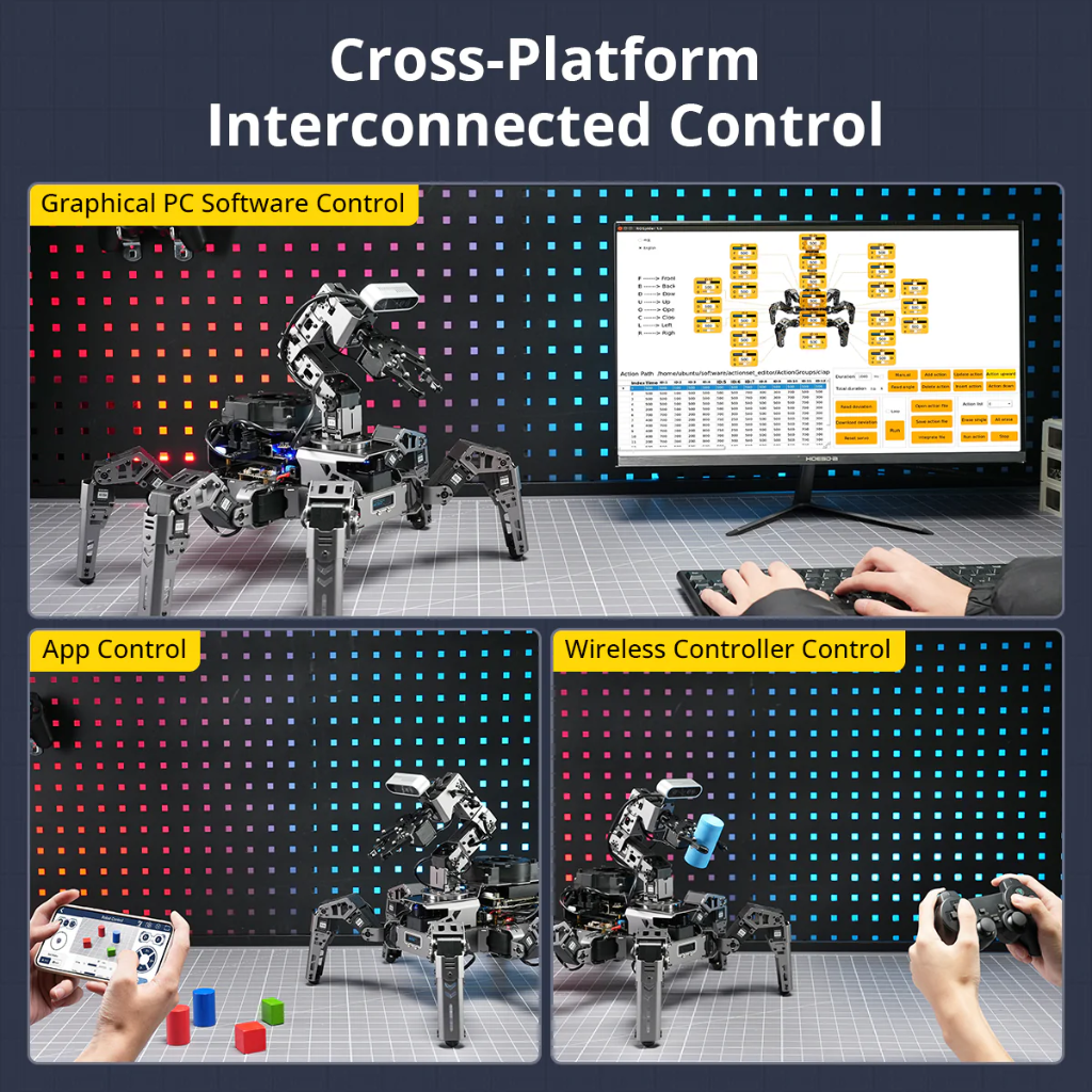 Hiwonder ROSpider Hexapod Robot | NVIDIA Jetson Nano 4GB