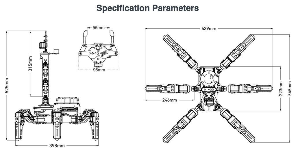 Hiwonder ROSpider Hexapod Robot | NVIDIA Jetson Nano 4GB