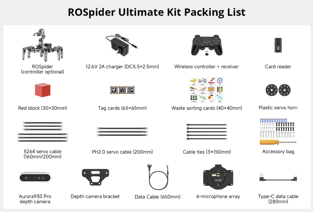 Hiwonder ROSpider Hexapod Robot | NVIDIA Jetson Nano 4GB