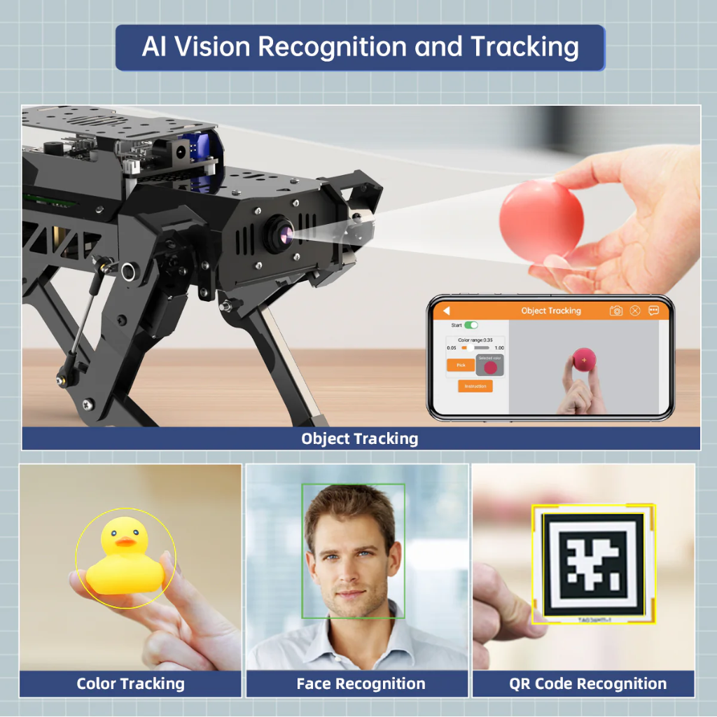 Hiwonder PuppyPi Pro Quadruped Robot | Raspberry Pi 4GB