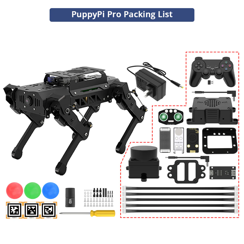 Hiwonder PuppyPi Pro Quadruped Robot | Raspberry Pi 4GB