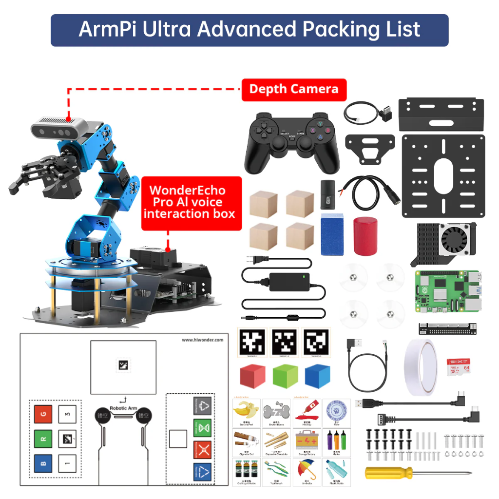 Hiwonder ArmPi Ultra Advanced kit | Raspberry Pi 5 4GB