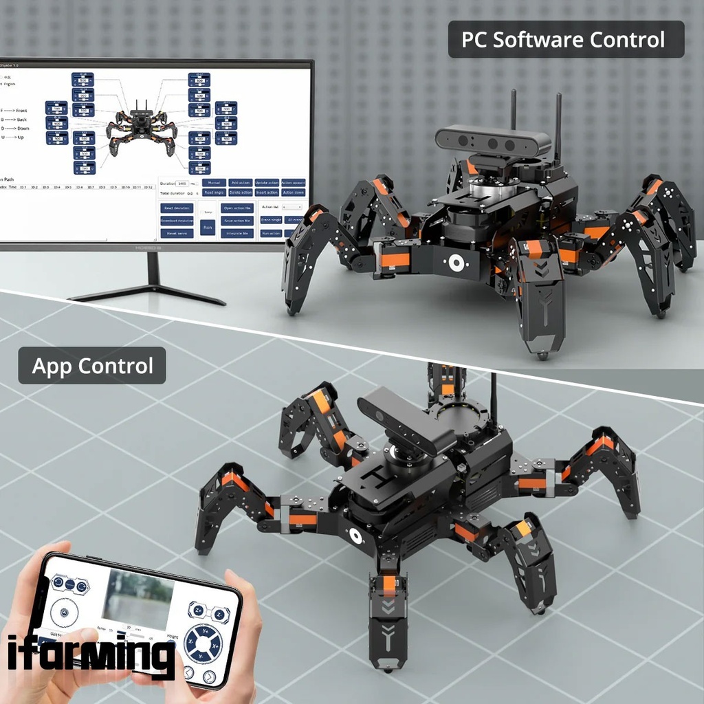 Hiwonder ROSpider Hexapod Robot | NVIDIA Jetson Nano 4GB
