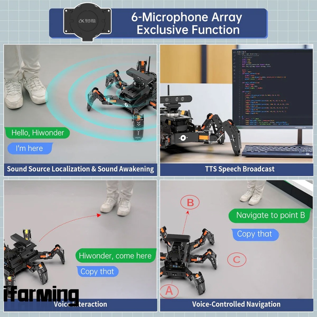 Hiwonder ROSpider Hexapod Robot | NVIDIA Jetson Nano 4GB