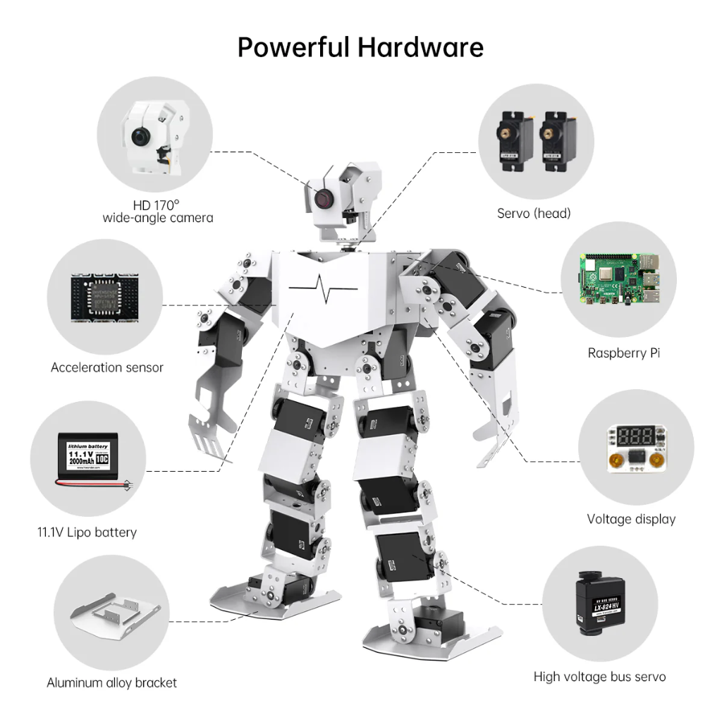 Hiwonder TonyPi Pro AI Humanoid Robot | Raspberry Pi 5 4GB