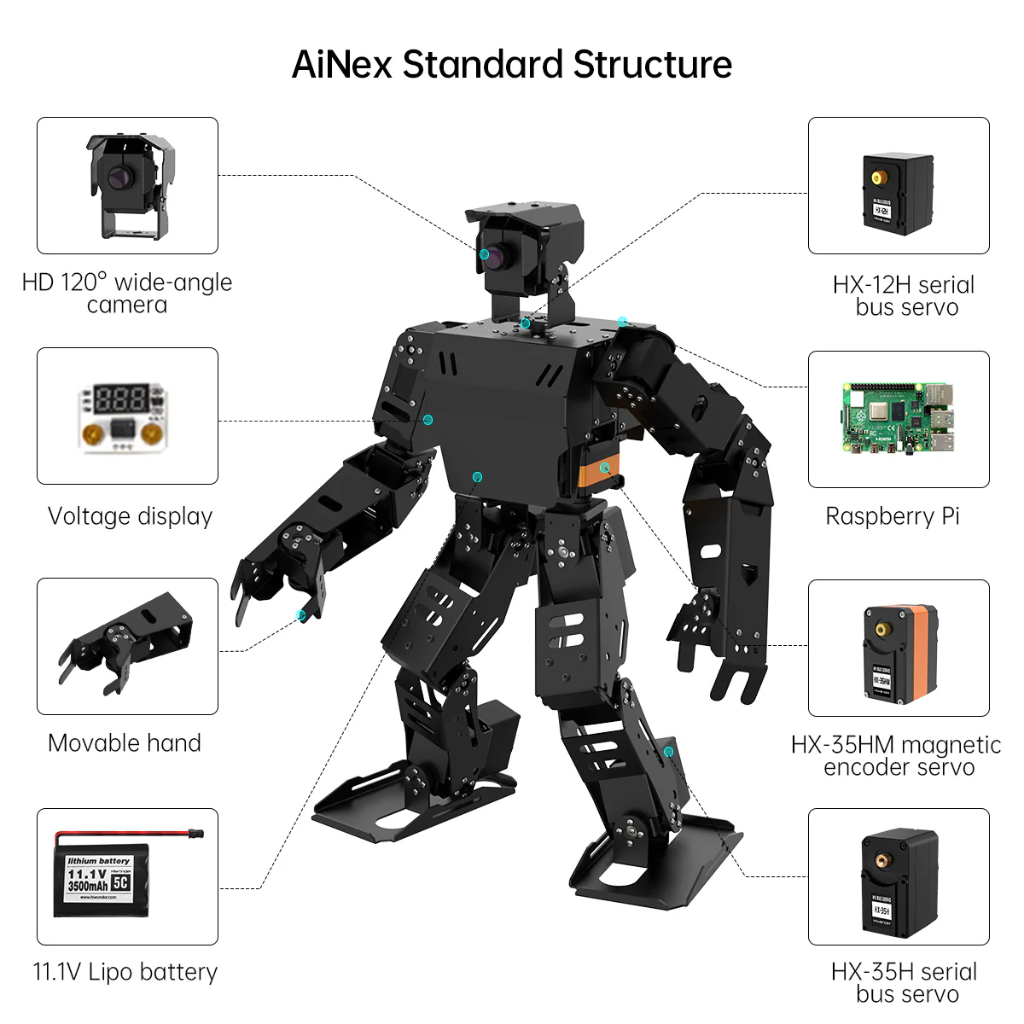 Hiwonder AiNex Humanoid Robot | Raspberry Pi 5 8GB