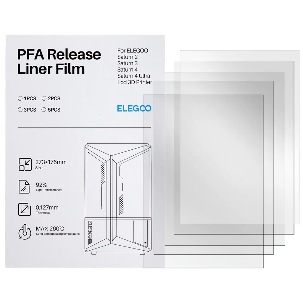Elegoo SP Saturn 3/4/Ultra PFA FEP Film (5 Pcs) - 273x176mm