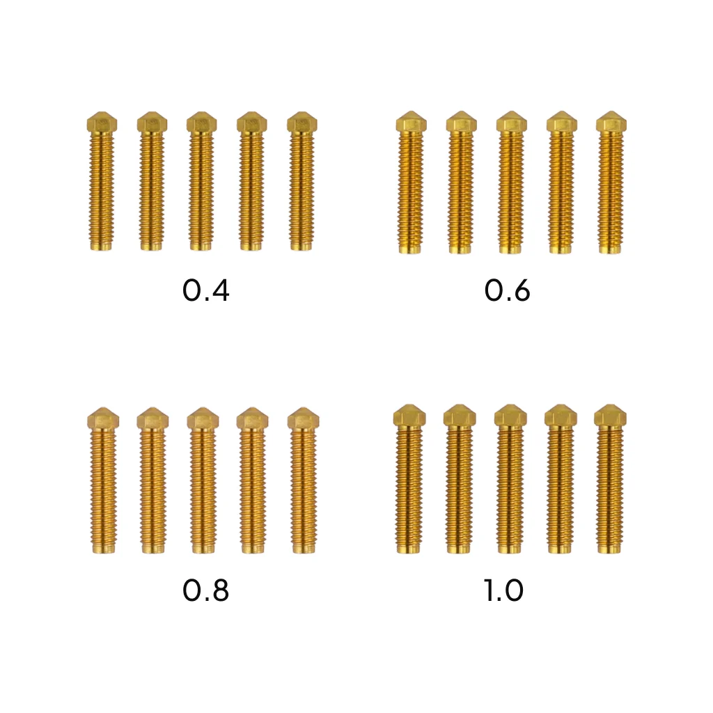 Elegoo Sp Multi-Size Brass Nozzle Kit For Orangestorm Giga (20Pcs) 