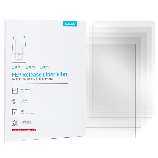 [29359] Elegoo SP Mars 4/5/Ultra FEP Film (5 Pcs) - 206x146mm
